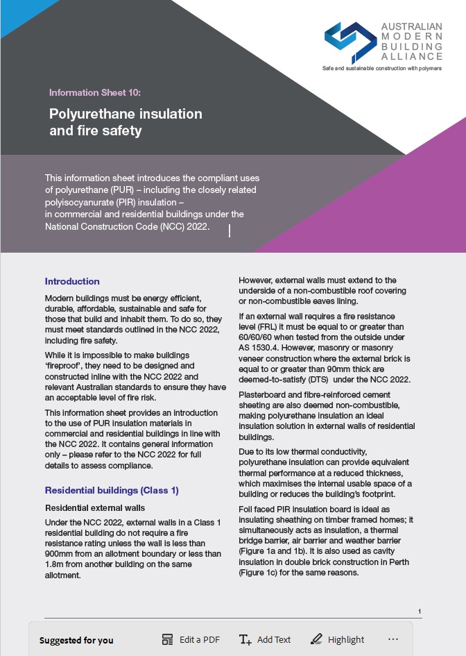 Polyurethane insulation and fire safety