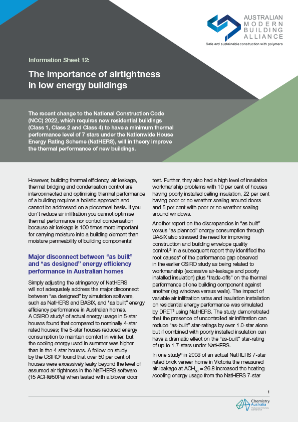 The importance of airtightness in low energy buildings